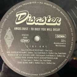 Винтажная виниловая пластинка LP Angel Dust To Dust You Will Decay (Germany 1988)