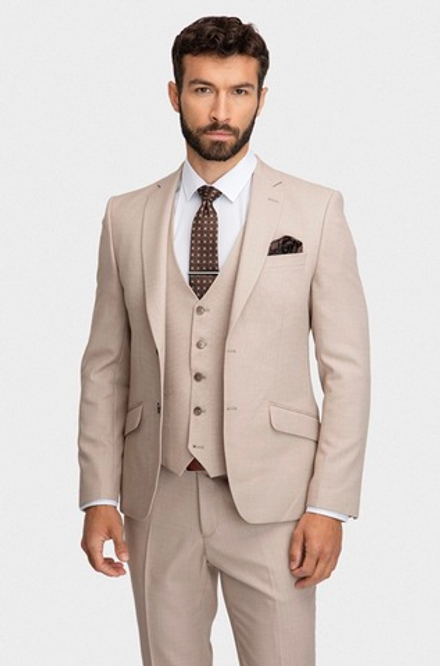 Мужской классический костюм (бежевый) В50