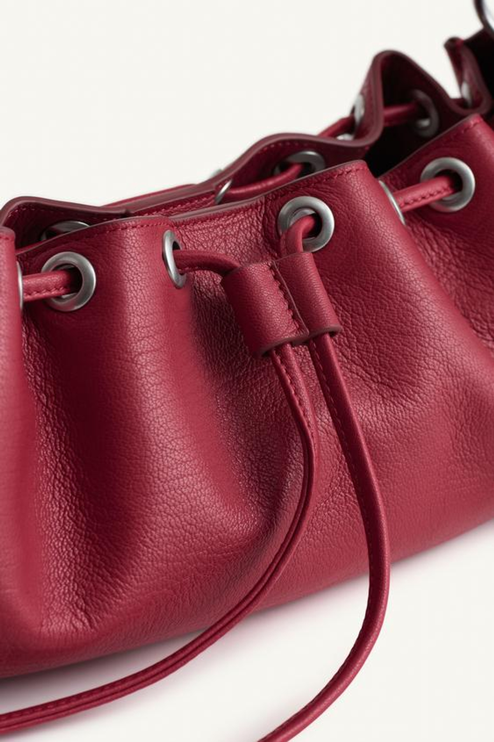 ZARA КОЖАНАЯ МИНИ-СУМКА ЧЕРЕЗ ПЛЕЧО, КРАСНЫЙ