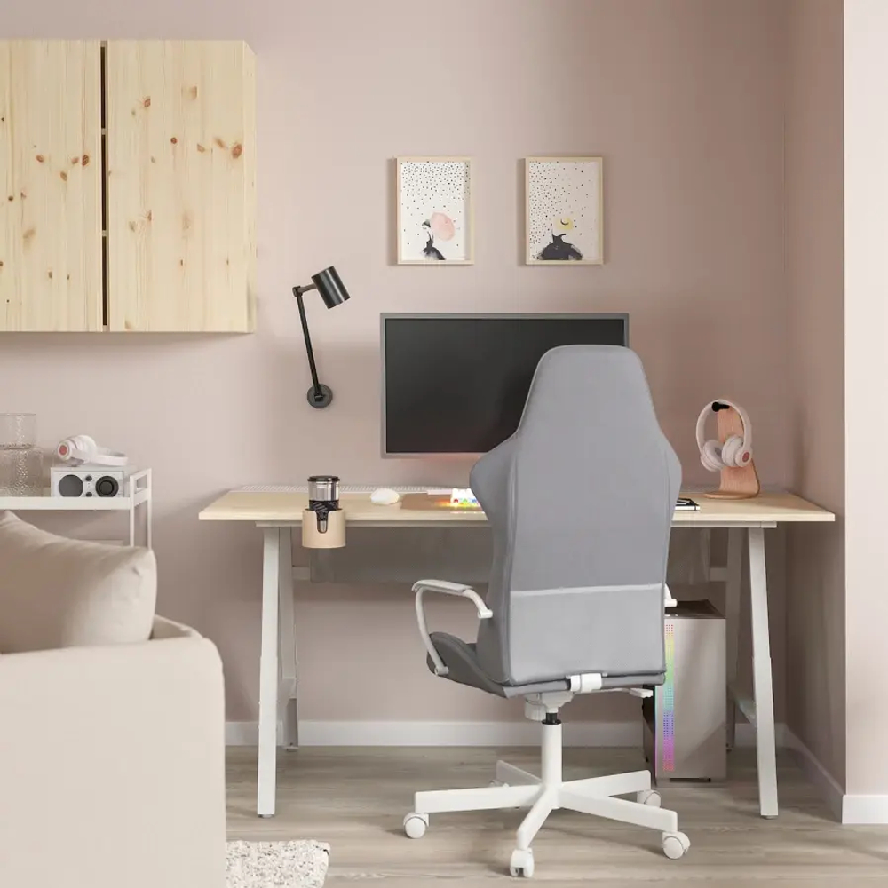 Игровой стол и стул - IKEA UTESPELARE, белый/серый/бежевый, УТЕСПЕЛАРЕ ИКЕА