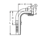 Фитинг DN 06 BSP (Г) 1/4 (90) (накидная гайка) (o-ring)