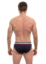 Мужские трусы-слипы с резинкой в полосочку (Размер: XL) (Цвет: белый)