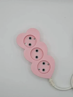 Сетевой фильтр Розовый Сердечки 3 метра