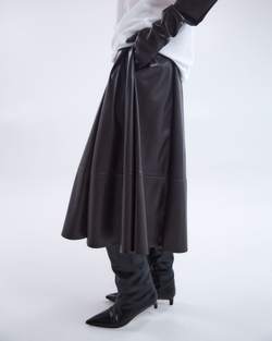 Юбка из искусственной кожи шоколад