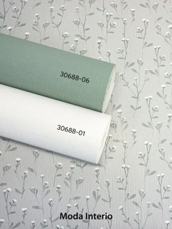 Обои флизелиновые, веточка на зеленом фоне, метровые, для спальни, Tenero (Moda interio, арт.32688-56)