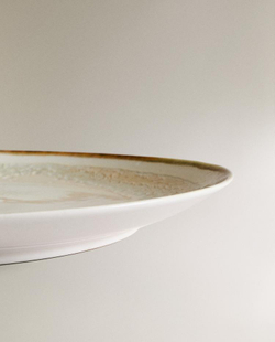ZARA HOME КРУГЛОЕ БЛЮДО ИЗ КЕРАМИКИ, ЭКРЮ