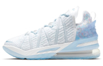 Nike Lebron 18 all-star fun future fashion and comfortable fabric synthetic leather shock absorption non-slip wear-resistant support low-top basketball shoes for men and women the same ice blue domestic version