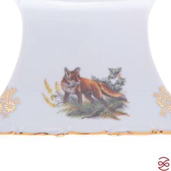 Блюдо квадратное на ножке Queen's Crown Aristokrat Охота бежевая 45*25см