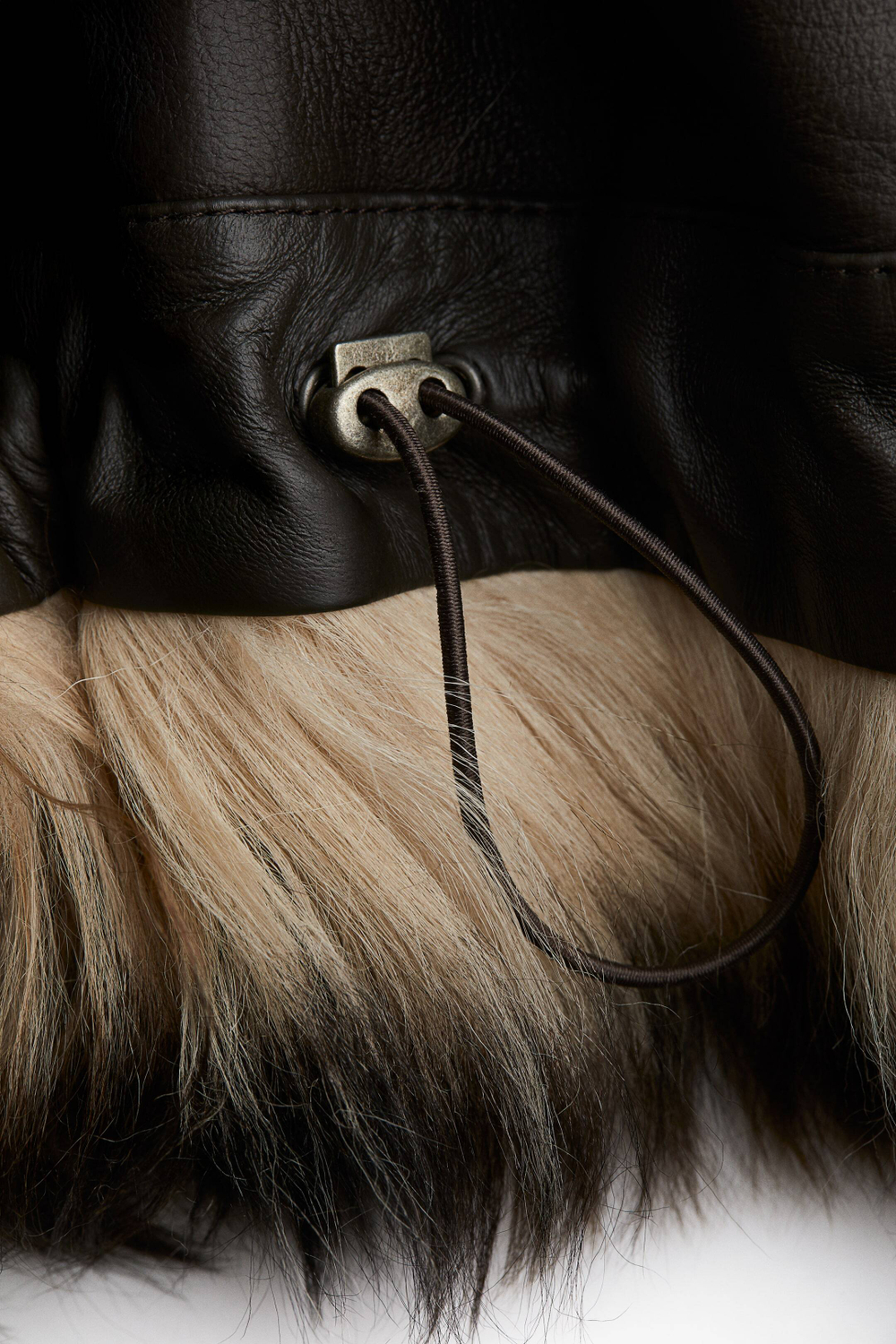 H&M Двусторонняя шуба из овчины, темно-коричневый