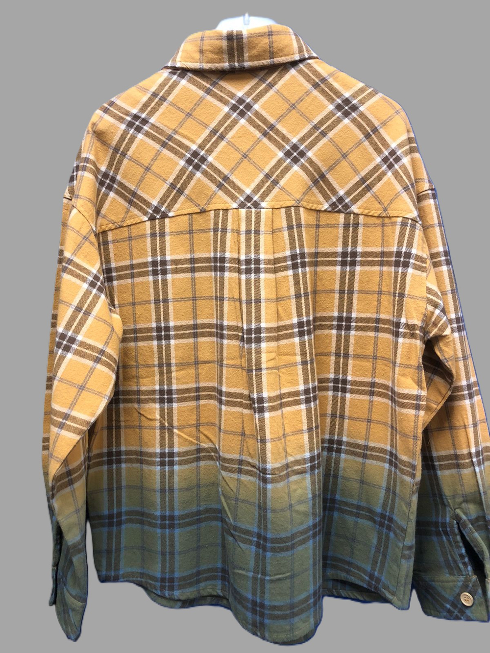 ✨ Трендовая Фланелевая Рубашка в Клетку с Эффектом Омбре ✨