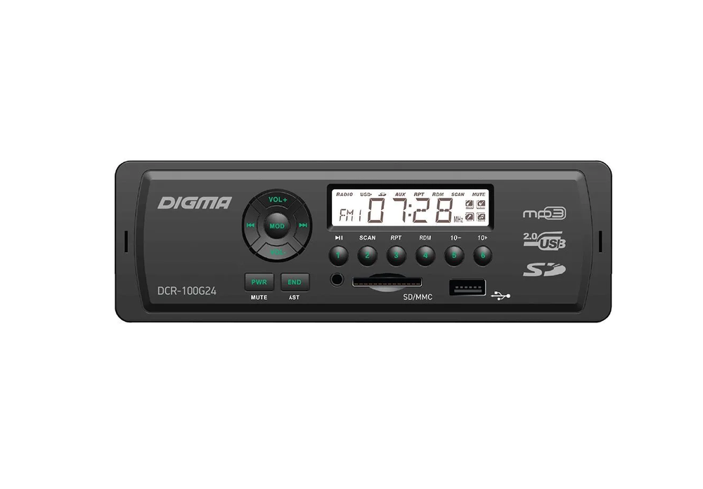 Автомагнитола Digma DCR-100G24 (24V)