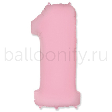 Шар ЦИФРА 1 Pastel Pink 32" 81 см