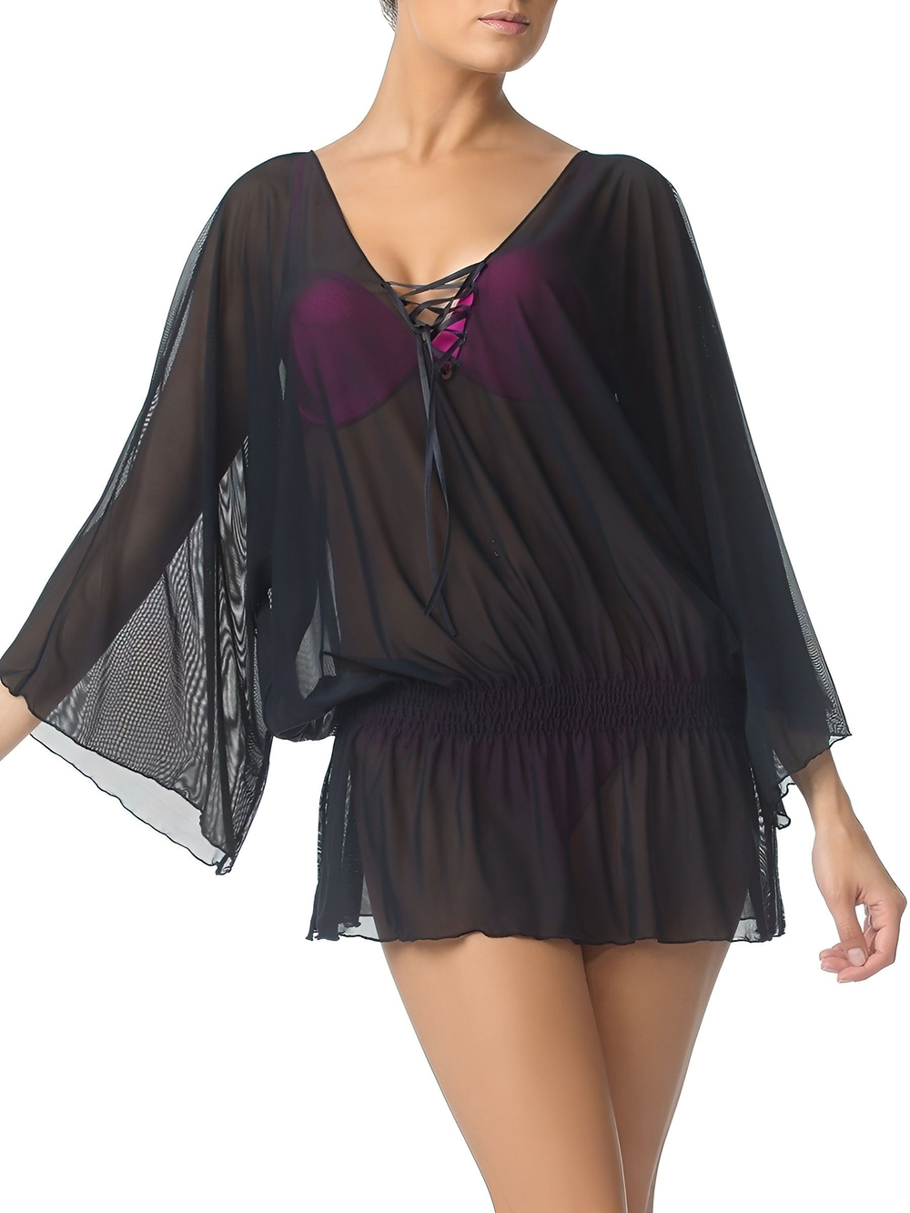 Туника пляжная черная р. 44-48, Charmante Италия