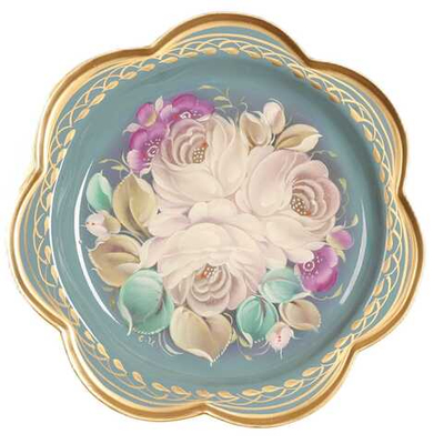 Жостовский поднос декоративный, размер 18 см (A1), металлический