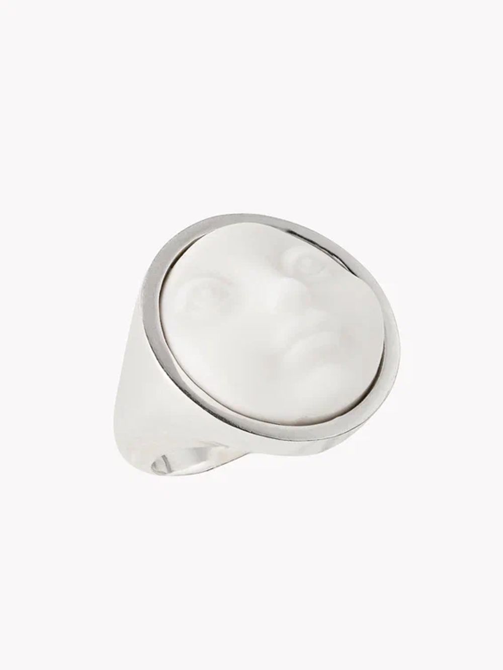 Кольцо Личико, белый фарфор