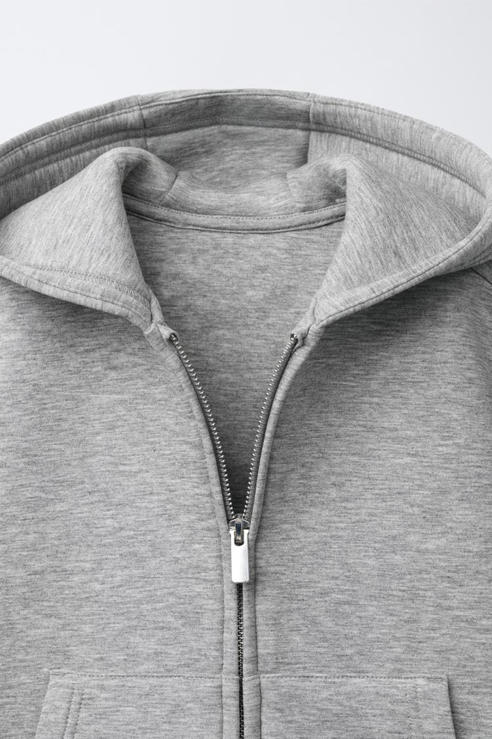 ZARA ТОЛСТОВКА БАЗОВАЯ ИЗ НЕОПРЕНА, СЕРЫЙ МЕЛАНЖ
