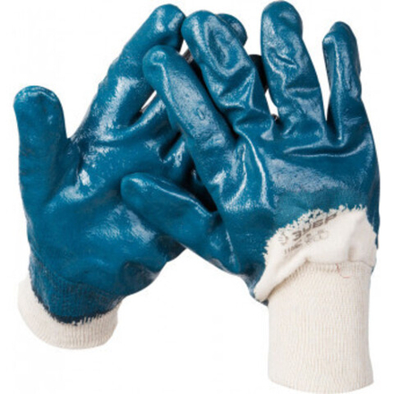 Перчатки ЗУБР "МАСТЕР" рабочие с манжетой, с нитриловым покрытием ладони, размер L (9)