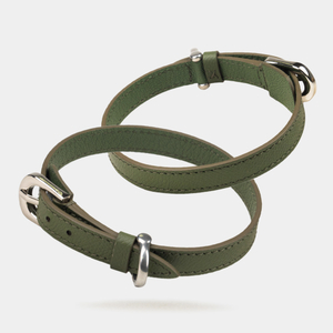 Ошейник Jumbo 13 мм из кожи сафьяно, цвета хаки