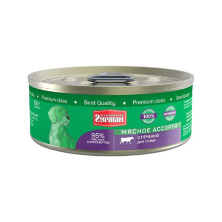 Мясное ассорти с печенью, 100г консервы для собак ЧГ