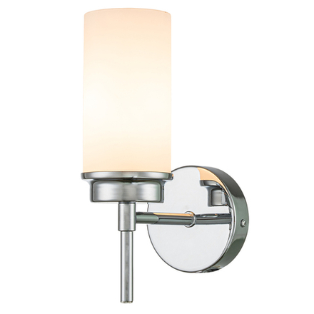 Настенный светильник 1x40Вт E14, металл/стекло, хром/белый