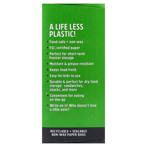 Lunchskins, бумажные пакеты для сэндвичей, размер XL, с полоской для закрывания, 50 шт.