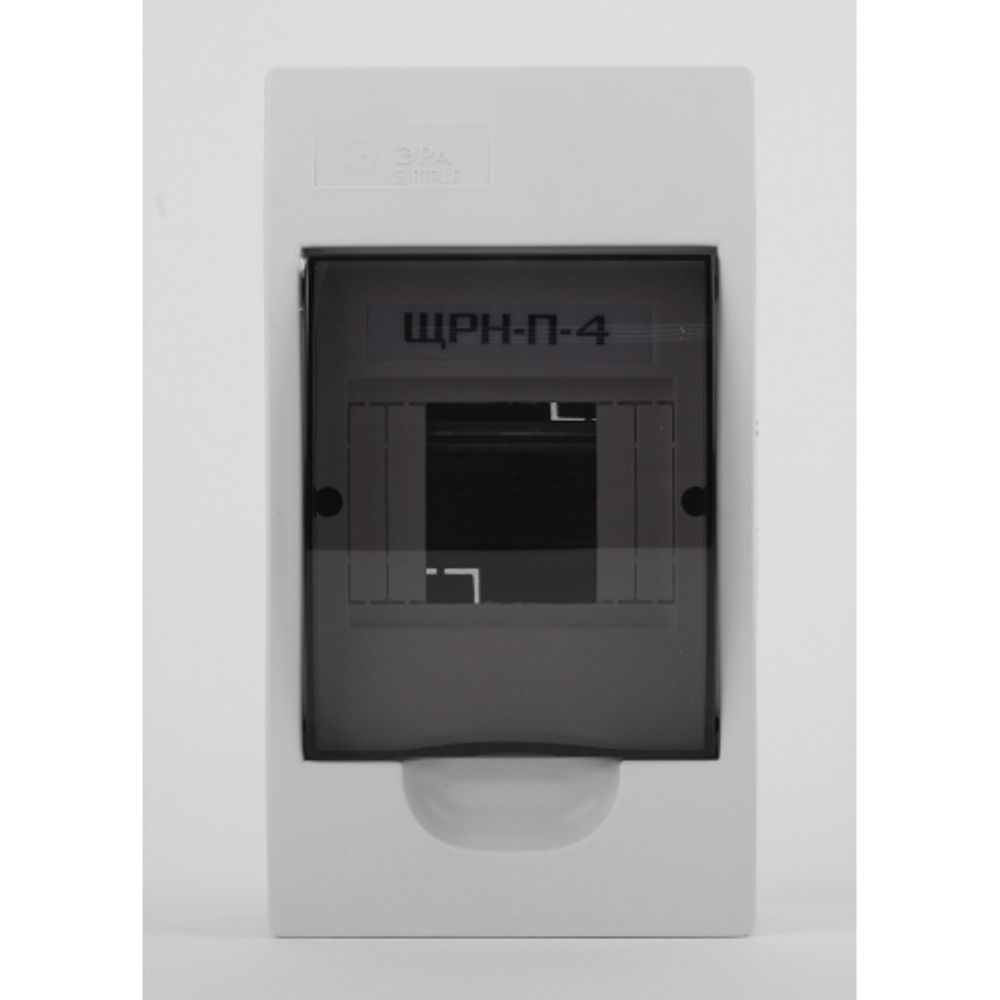 Корпус пластиковый навесной ЭРА SIMPLE ЩРН-П-04 IP41 прозрачная крышка белый | Корпуса пластиковые распределительные
