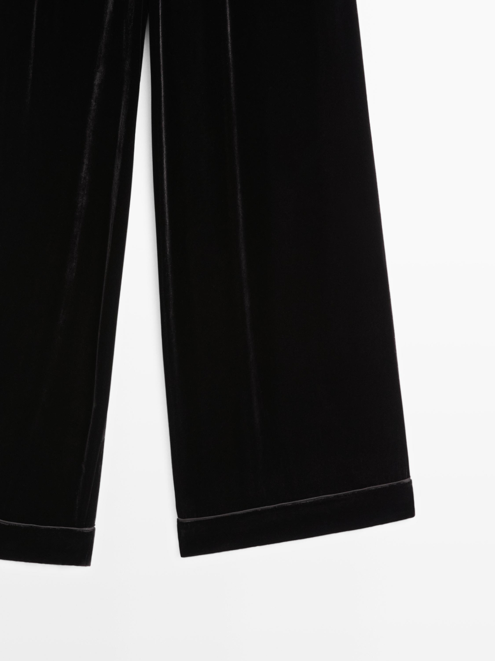 Massimo Dutti Широкие бархатные брюки, черный