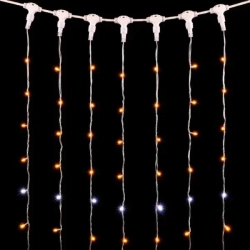 Светодиодный занавес 2*3 м., 600 желтых LED ламп, мерцание, прозрачный провод ПВХ, LTC (PCL602BLW-10-2Y)