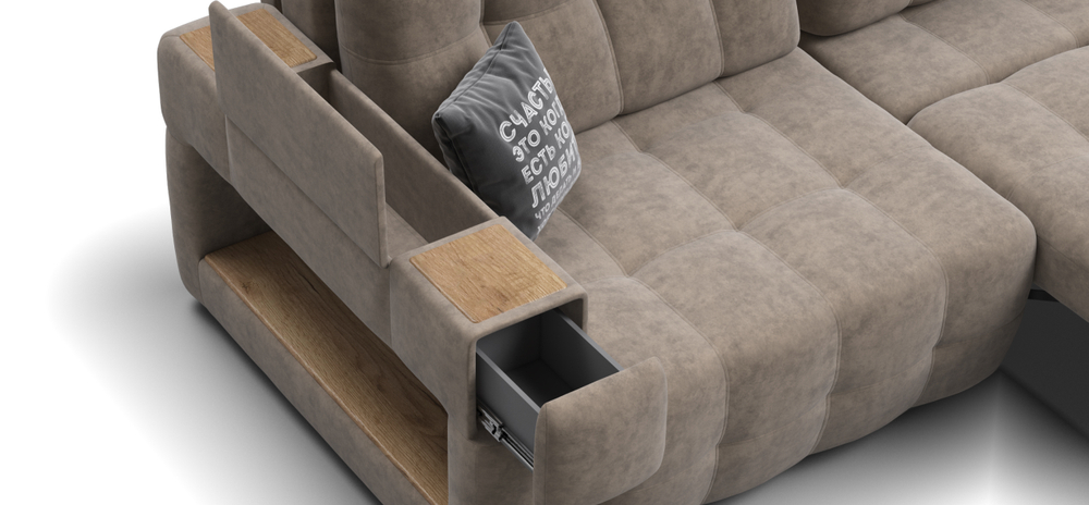 Диван Босс ХО Макс Велюр Роял тауп