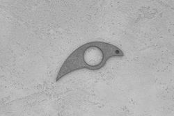 Заготовка для ножа, сталь Х12МФ 3,7мм. Модель "Коготок" с клинком 32мм, ТО 60-61HRC