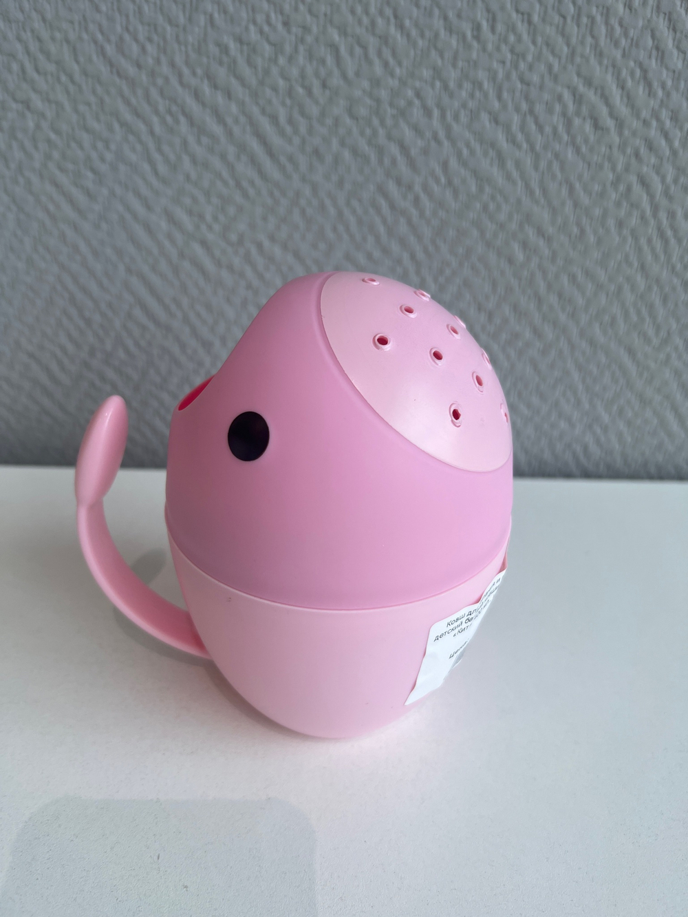 Ковш для купания и мытья головы, детский банный ковшик, хозяйственный «Кит», 400 мл., цвет розовый