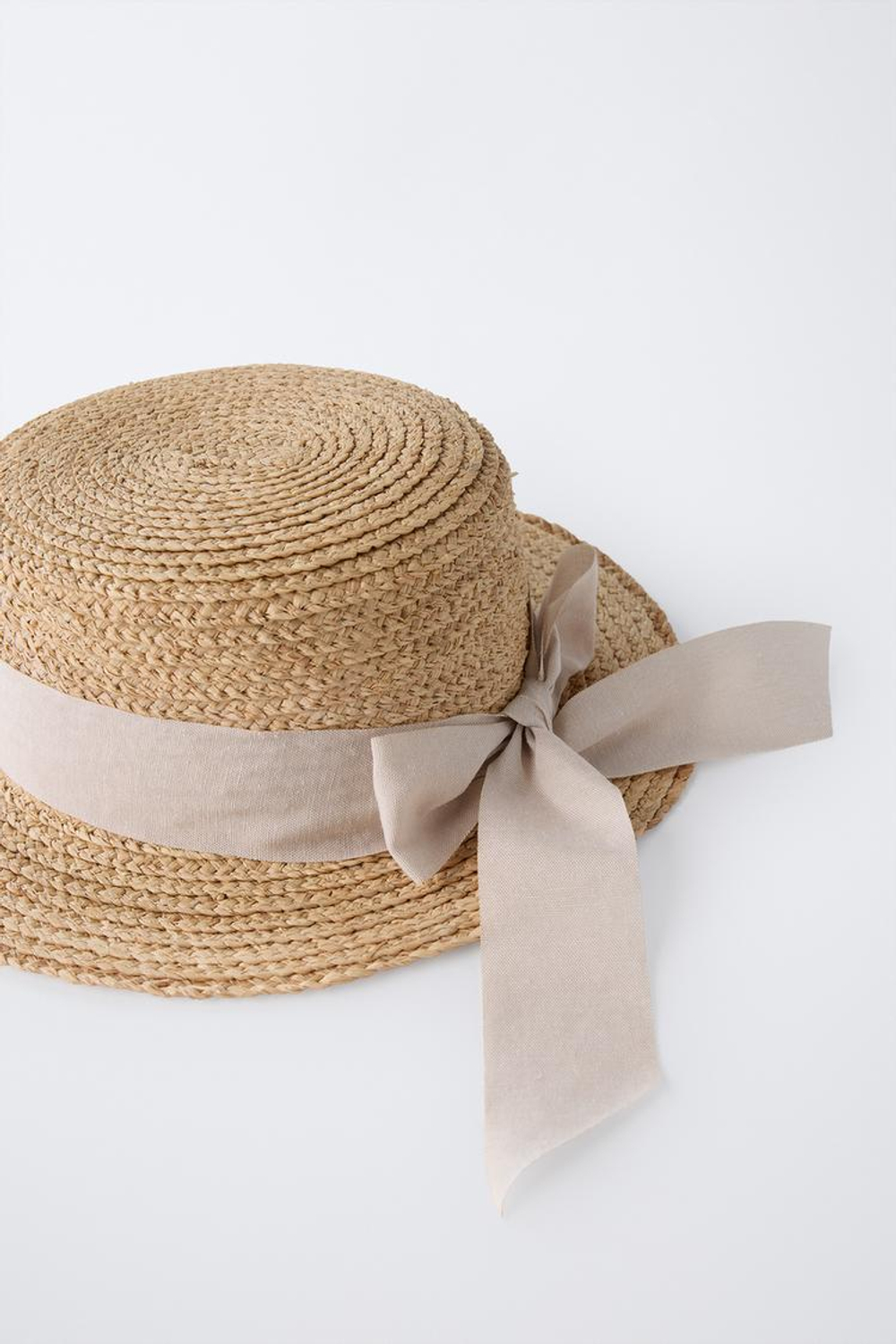 ZARA ШЛЯПА КАНОТЬЕ С БАНТОМ, КАРАМЕЛЬНЫЙ