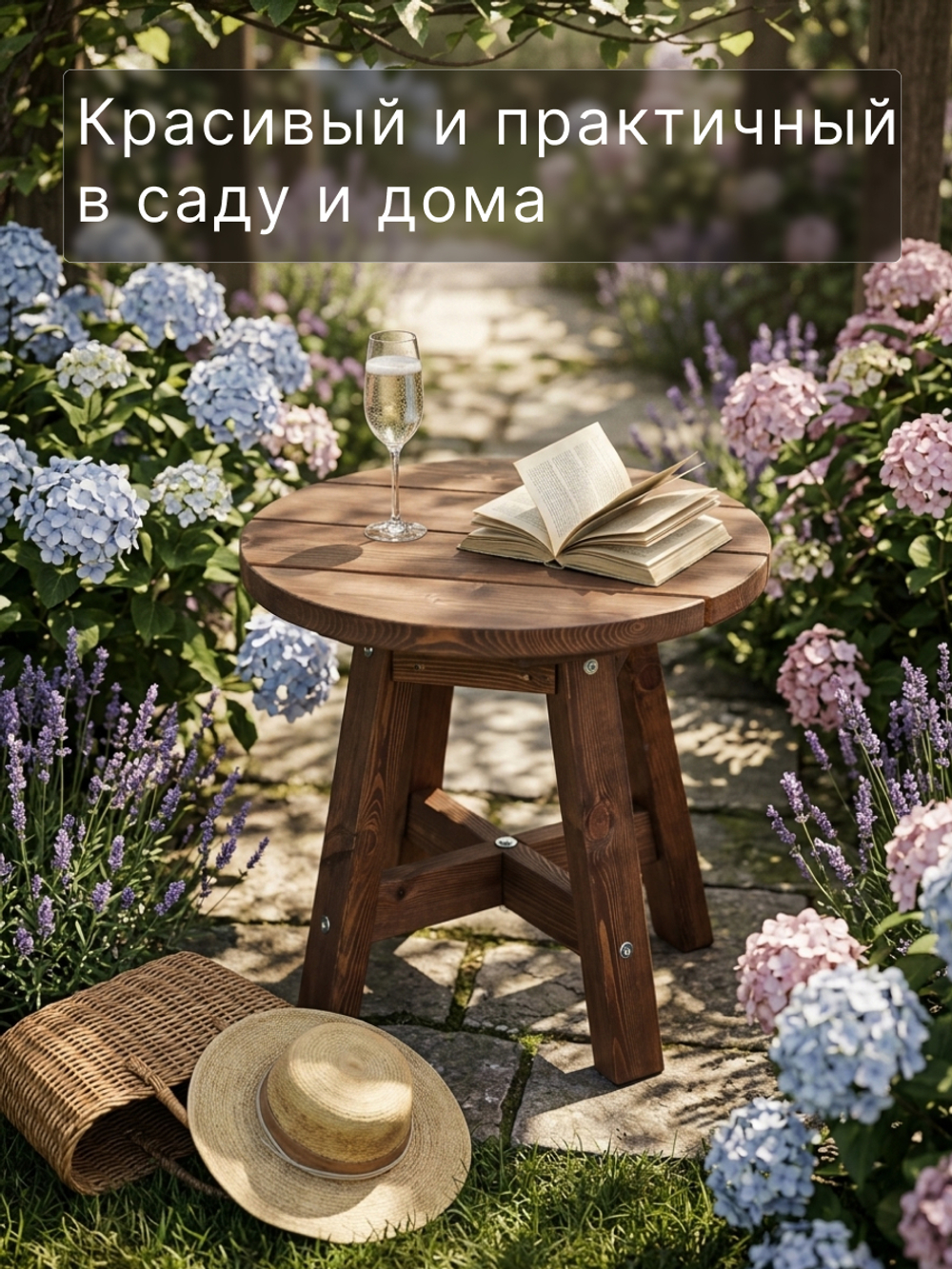 Журнальный столик, 60х60х56, Осло, деревянный, прикроватный, для дома и сада, венге, Dipriz