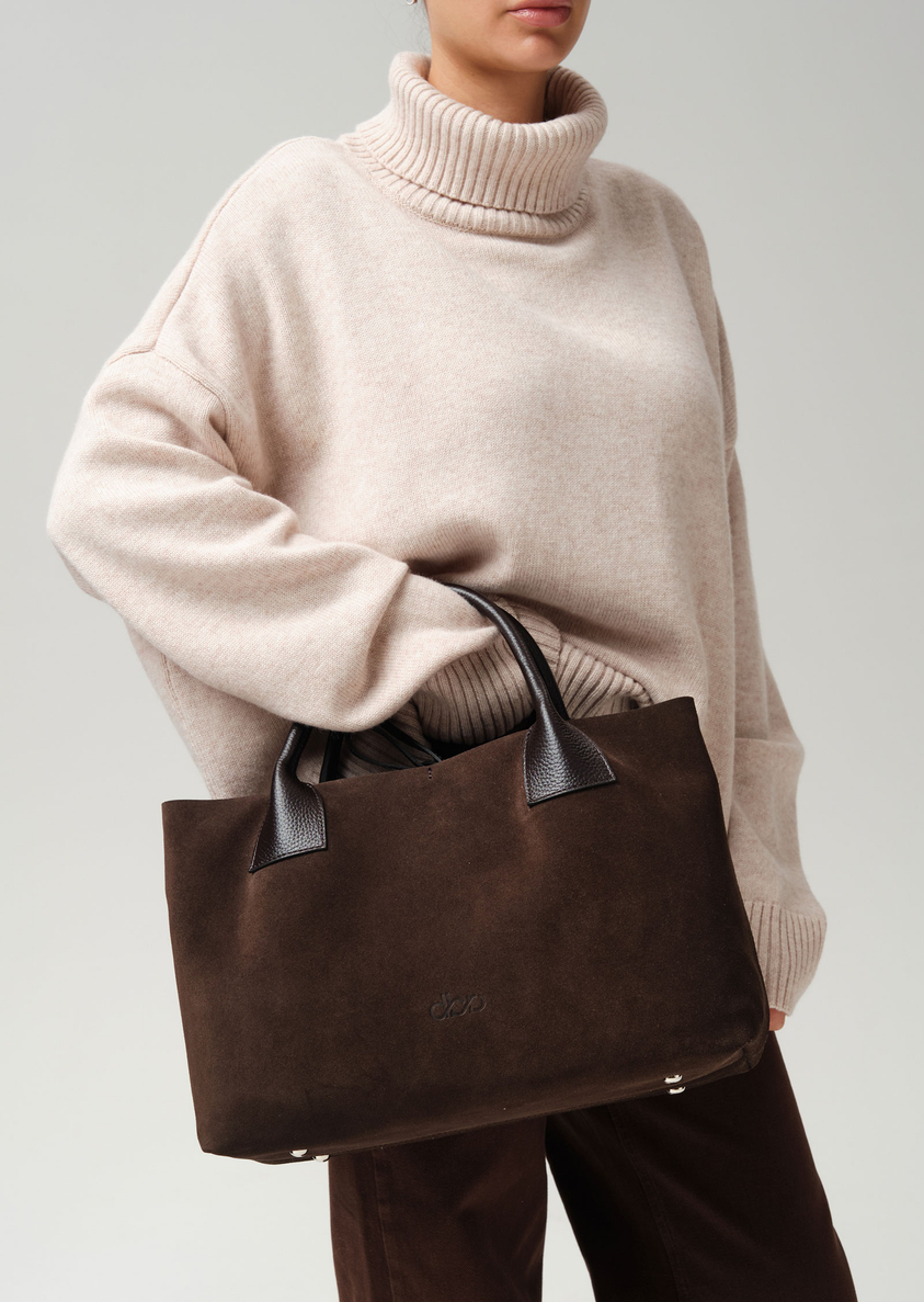 Замшевая сумка Iris DBR 31372 черный каштан