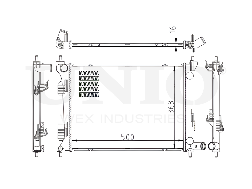 Радиатор охлаждения двигателя UNIO RAD-10085