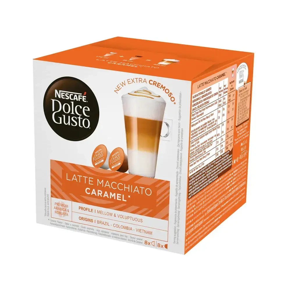 Кофе капсульный Nescafe Dolce Gusto Caramel Latte Macchiato, для системы Dolce Gusto, 8 порций, 16 шт