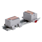 Блок распределительный, зажим push-in, 6 точек подключения 2,5 кв.мм, серый