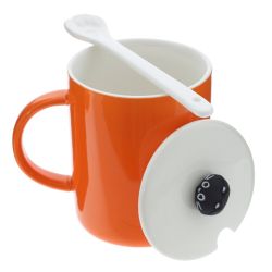 GAEM Кружка с крышкой и ложкой, 220 мл, L11,5 W8,5 H12 см, 4в.