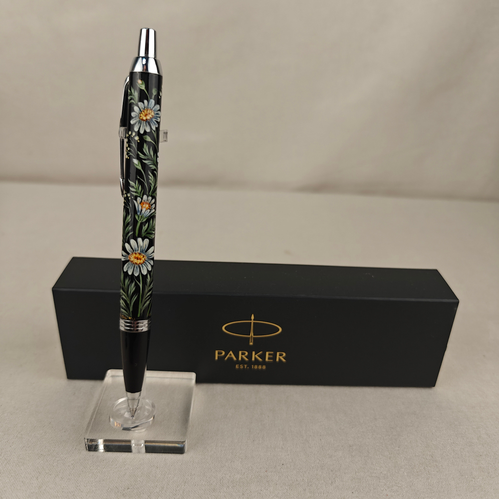 Ручка шариковая "Ромашки" с ручной росписью