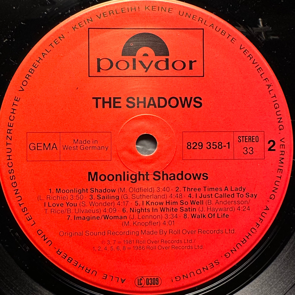 The Shadows - Moonlight Shadows (Германия 1986г.)