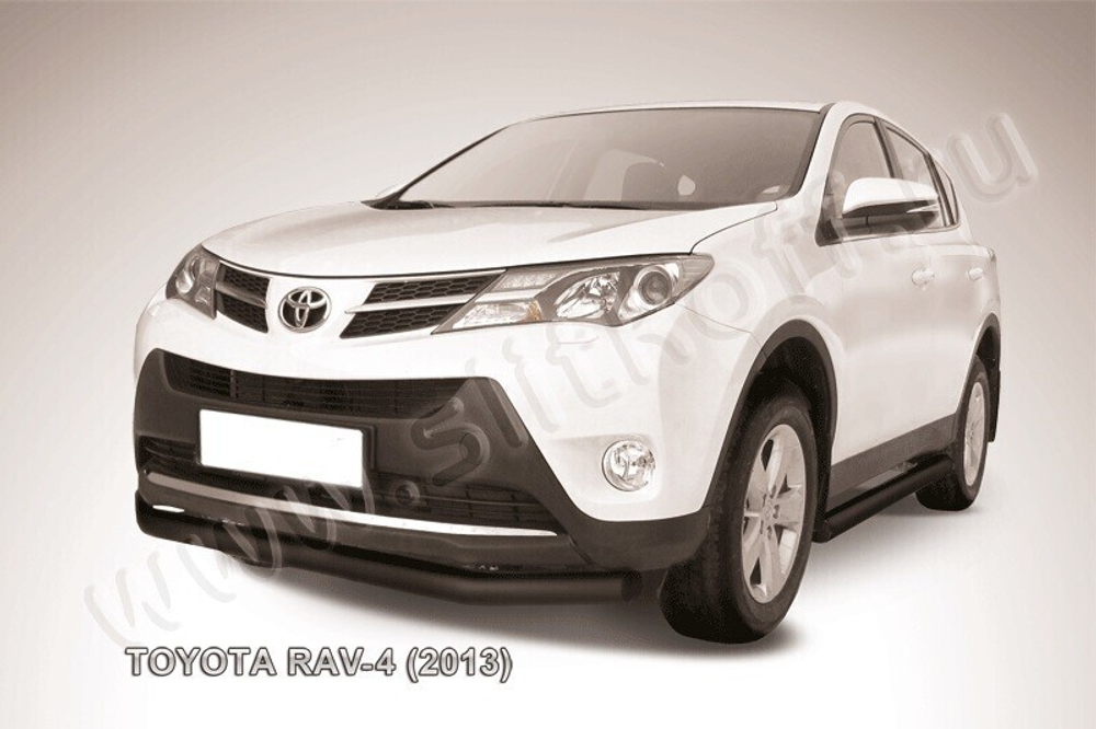 Защита переднего бампера Toyota Rav-4 (2012-2015) d76 серебристая
