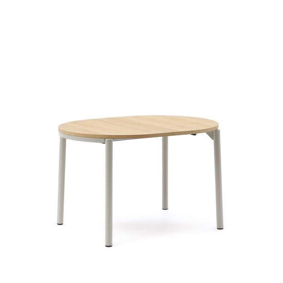 Montuiri круглый раздвижной стол из дубового шпона и белой стали Испания 