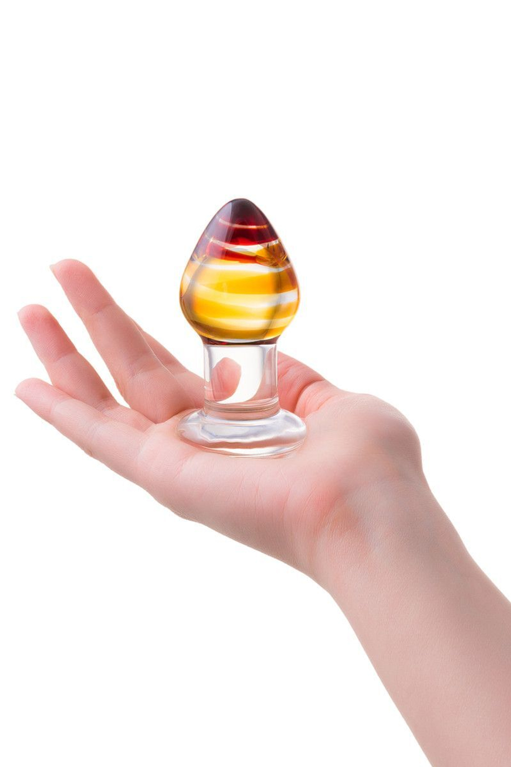 Стеклянная анальная пробка-стимулятор - 9 см. (Цвет: прозрачный)