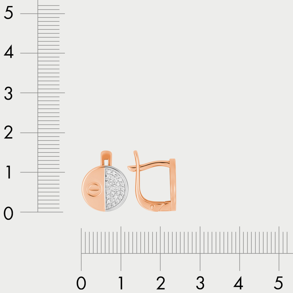 Серьги с фианитами для женщин из розового золота 585 пробы (арт. с4687)