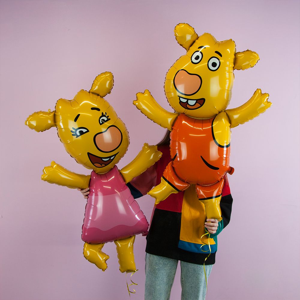 Шар (52''/132 см) Фигура, Оранжевая корова, Зоя, 1 шт. в упак.