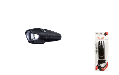 Фара SMART POLARIS передняя, 1 Cree диод 0,5 W, 2 режима, крепеж на руль 22.4-31.8 мм, батарейки в комплекте