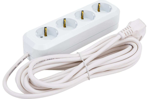 Удлинитель 5м, 4 гнезда, ПВС 3х1, с заземл.конт, Универсал E-304, 16973