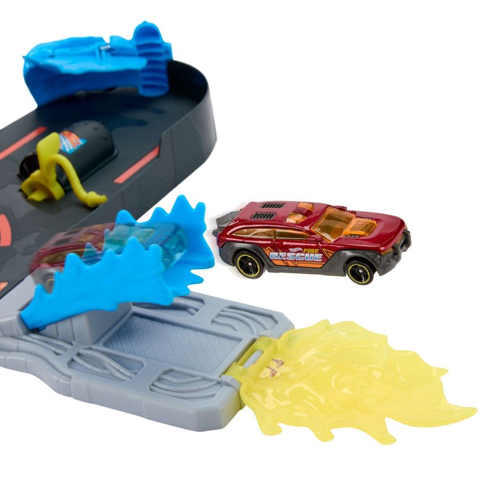 Hot Wheels - Гоночная трасса SUPER ПОЖАРНАЯ СТАНЦИЯ + машина JHL95