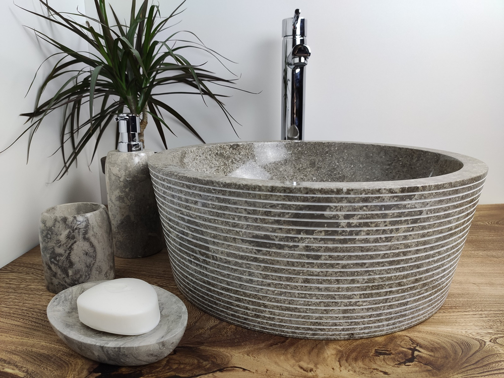 Раковина из мрамора Drum Grey Allur Small  DG-60193 40*40*15