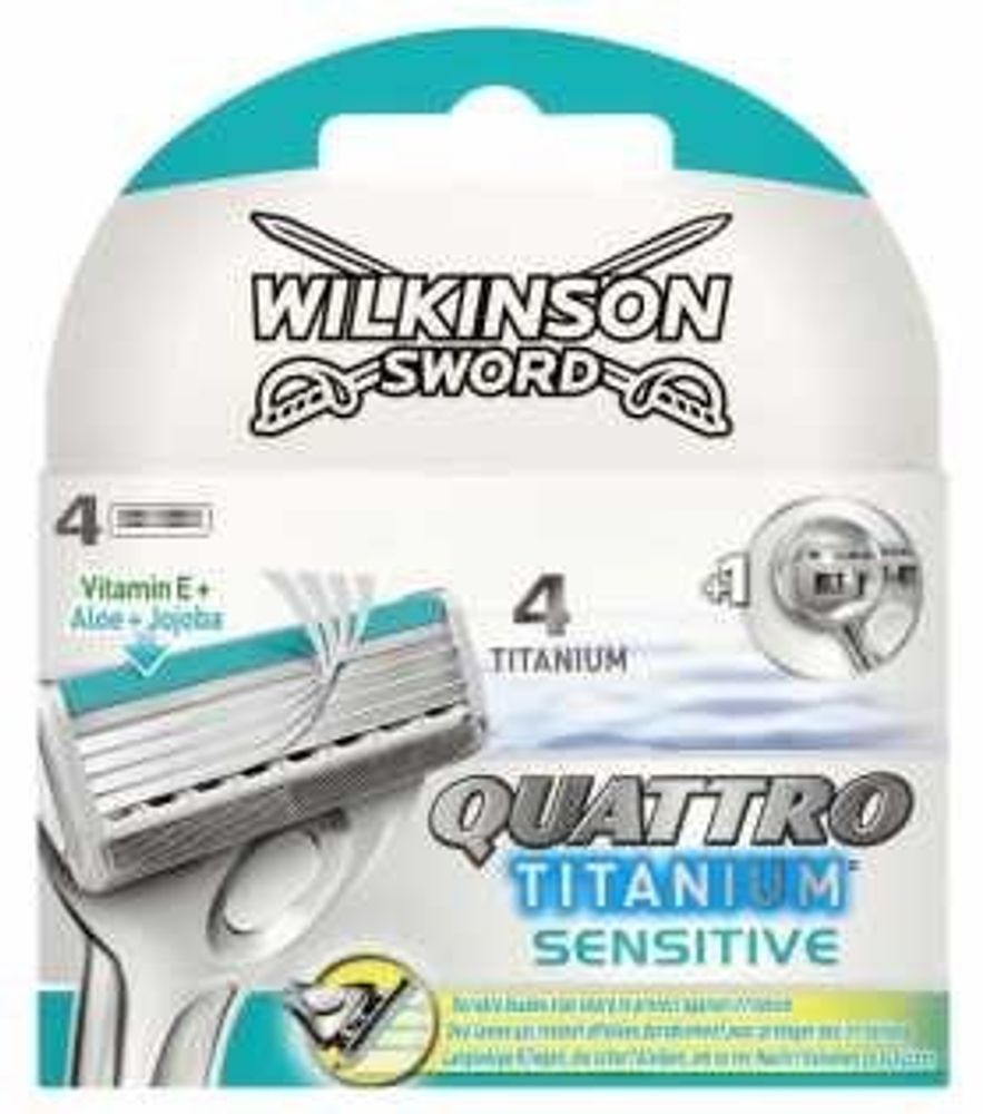 Wilkinson Sword кассеты Quattro Titanium Sensitive 4шт